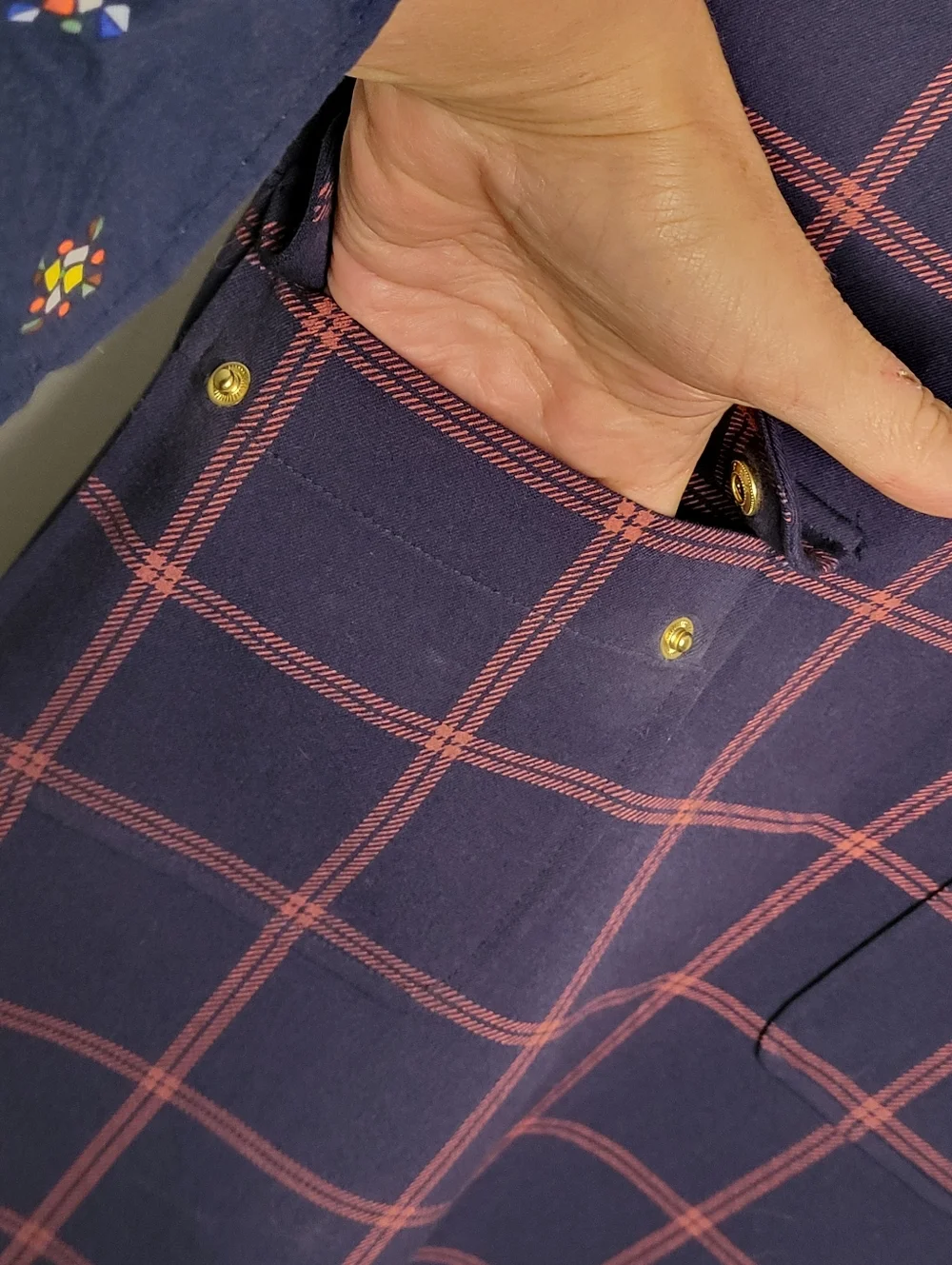 J.Crew Pocket Shift Dress Size 6 Blue Red Windowpane Plaid Preppy Nautical
